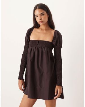 ASOS – langärmliges minikleid - Schwarz