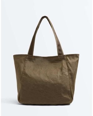 Oysho Waxed Shopper Bag - Brown