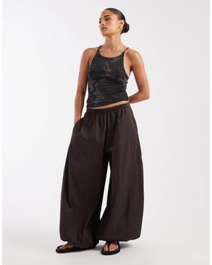Vero Moda Poplin Wide Balloon Pants - Brown