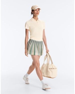 Oysho High Rise Seamless Pleated Skirt - White
