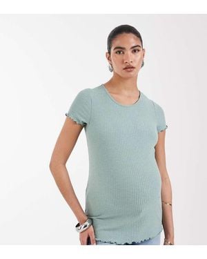 ONLY Lettuce Edge Short Sleeve Top - Blue