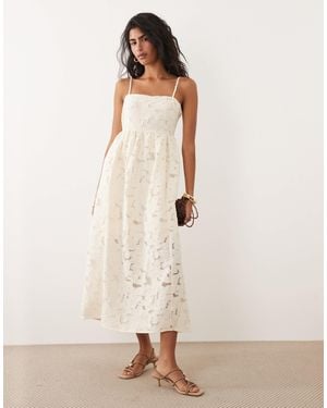 Jdy Lace Detail Midi Dress - Natural
