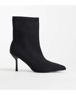 Public Desire Voha Heeled Stiletto Sock Ankle Boots - Black