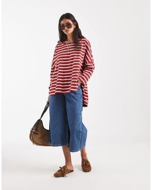 Free People 2 Sense Long Sleeve Top - Red