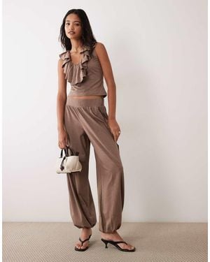 Miss Selfridge Balloon Trouser Co-ord - Brown
