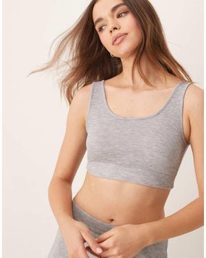 New Look Co-ord Ribbed Vest - Grey