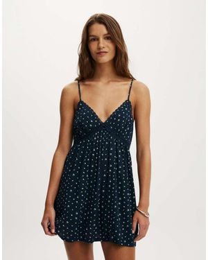 Cotton On Sara Babydoll Mini Dress - Blue