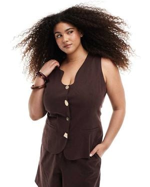 Renee Studio Plus Exclusive Linen Blend Tailored Shorts Co-Ord - Black