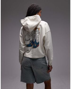 Levi's Sudadera Color Crudo De Estilo Wéstern Con Capucha Y Estampado Gráfico De -Blanco - Gris