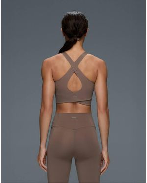 Oysho Light Touch Crossover Back Tank Top - Grey