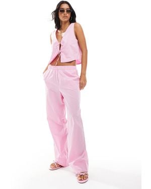 ONLY Wide Leg Boxer Detail Pants Co-ord - Pink