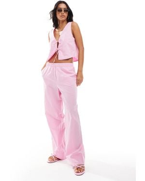 ONLY Wide Leg Boxer Detail Pants Co-ord - Pink