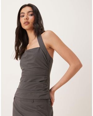 Nia Ventura Co-Ord Halter Neck Top - Gray