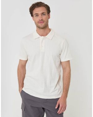 Threadbare Textured Cotton Polo Shirt - White