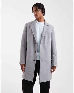 Jack & Jones Wool Blend Overcoat - Grey