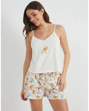 Skinnydip London London Disney Winnie The Pooh Cami & Short Pyjama Set - White
