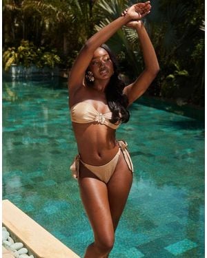 South Beach Crinkle Tie Side Bikini Bottom - Green