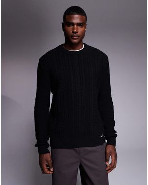 River Island Pull en maille torsadée - Bleu