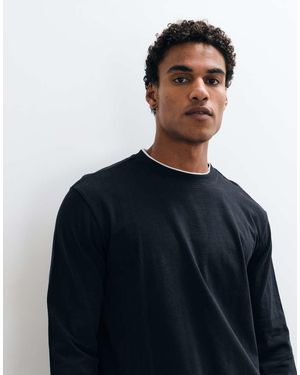 Threadbare Camiseta De Manga Larga De Algodón De Corte Holgado En Negro - Azul