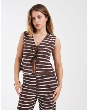 Only Petite Knit Vest Co-ord - White