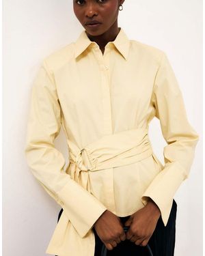 NA-KD Belt Detail Fitted Shirt - Natural