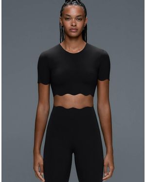 Oysho Wavy Compressive Tank Top - Black