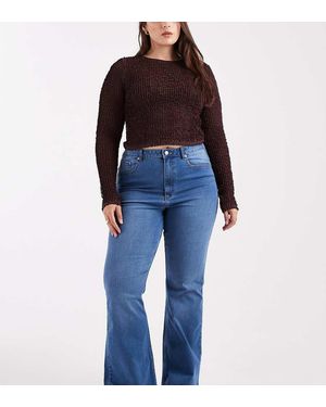 ASOS Asos Design Curve Power Stretch Sculpt Flare Jeans - Blue