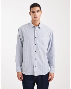 ASOS Oversized Stripe Shirt - Blue