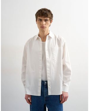 TOPMAN Relaxed Fit Poplin Shirt - White