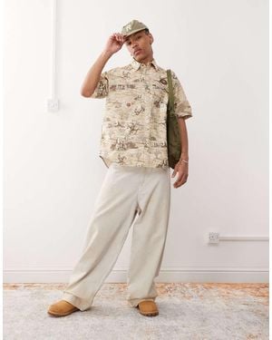 Aape By A Bathing Ape Aape By A Bathing Ape Workwear Shirt Co-ord With All Over Rodeo Print - Natural