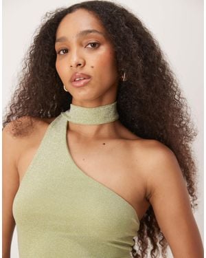 Motel Karasi Shimmer Tie-neck Top - Green