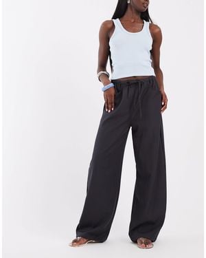 BRONZE SNAKE Pull On Cargo Wide Leg Pants - Blue