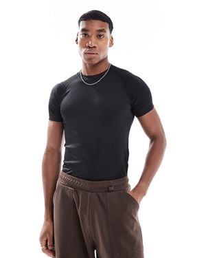Bershka Slim Fit T-shirt - Blue
