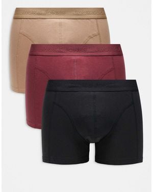 Jack & Jones 3 Pack Trunks - Red