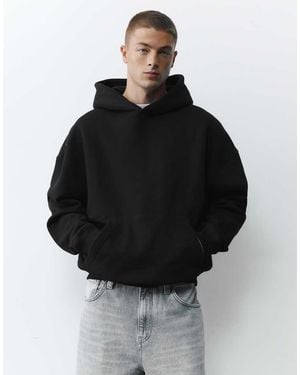 Pull&Bear Boxy Fit Hoodie - Black