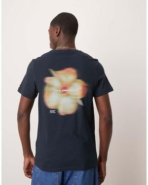 Lyle & Scott Camiseta Con Estampado Floral Con Efecto Movido De - Azul