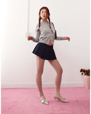 Edikted Micro Mini Geplooide Rok Met Lage Taille - Roze