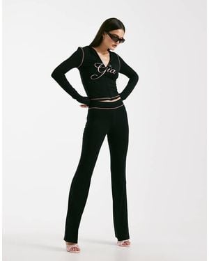 I.AM.GIA Pantalones De Chándal Negros Y Rosas Con Pespuntes En Contraste Y Logo En La Parte Trasera Blare De (Parte De Un Conjunto)