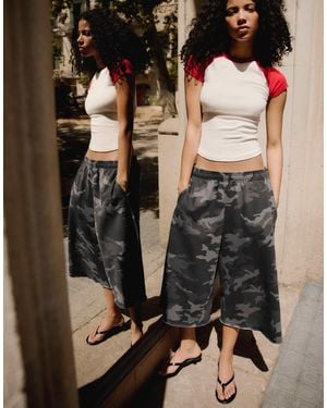 Bershka – bermudashorts aus jersey - Schwarz