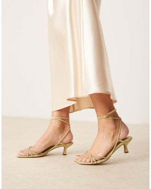 ASOS Hammock Strappy Kitten Heel Sandals - Natural