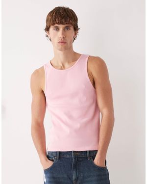Collusion Muscle Ribbed Vest - Pink
