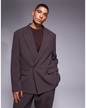 River Island Relaxed Wrap Suit Jacket - Purple