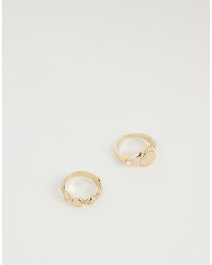 ASOS Set Van 2 Ringen Met Mini Schelpen - Naturel