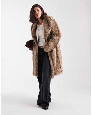 New Look Faux Fur Coat - Brown