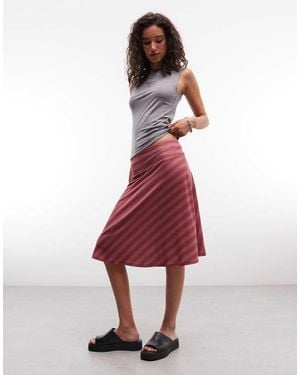 Reclaimed Vintage Jersey Awkward Length Skirt - Red