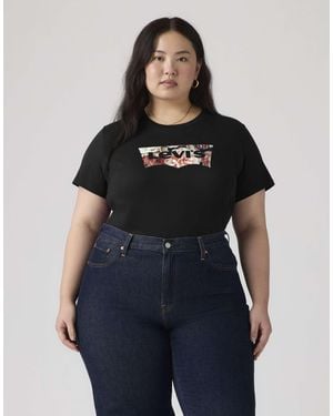 Levi's Lse_ pl perfect t-shirt lse_batwing mit glitzer - Blau