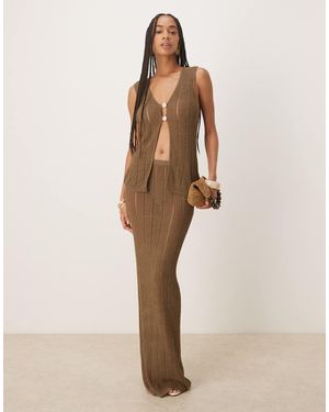 Six Stories Crochet Maxi Skirt - Natural