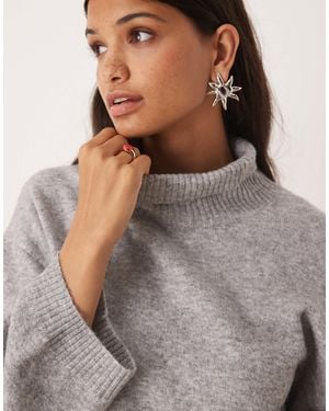 Glamorous Wide Sleeve Oversized Sweater - Grey