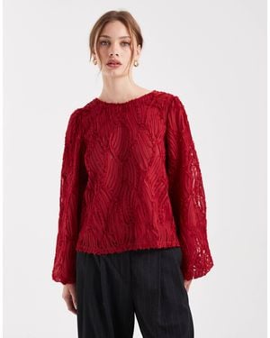 Object Top manches texturé - Rouge