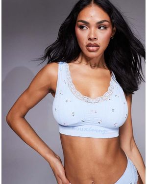 Boux Avenue Printed Pointelle Bralette - Brown